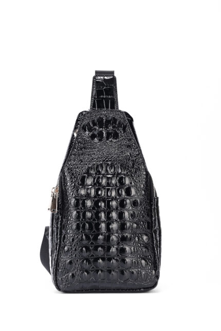 Crocodile Embossed PU Crossbody Bag | Water-Resistant Lightweight Design for Office & Weekend Events
