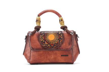Trendy Vintage Embossed Floral Handbag