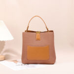 Canvas Fabric Texture Bucket Bag, Crossbody Bag - Image 3