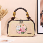 Chinese Embroidery Thread Style Fashion Bamboo Joint Woven Tote Bag - Image 2