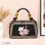Chinese Embroidery Thread Style Fashion Bamboo Joint Woven Tote Bag - Image 4