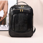 Crocodile High Quality Leather Unisex Business Travel Backpack