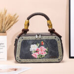 Chinese Embroidery Thread Style Fashion Bamboo Joint Woven Tote Bag - Image 5