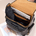 Crocodile High Quality Leather Unisex Business Travel Backpack - Image 2