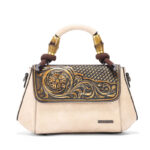 Vintage Trend PU Leather Waterproof Magnetic Closure Removable Strap Handbag - Image 5