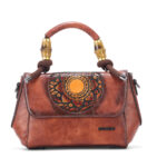 Vintage Trend PU Leather Waterproof Magnetic Closure Removable Strap Handbag - Image 4