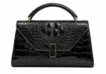 Glossy Crocodile Pattern Handbag - Image 3