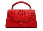 Glossy Crocodile Pattern Handbag - Image 2