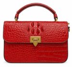 Glossy Crocodile Pattern Handbag