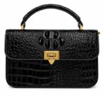 Glossy Crocodile Pattern Handbag - Image 3