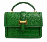 Glossy Crocodile Pattern Handbag