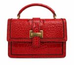 Glossy Crocodile Pattern Handbag - Image 3