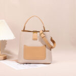 Canvas Fabric Texture Bucket Bag, Crossbody Bag
