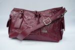 C2523#Leather Grain Material Date Red